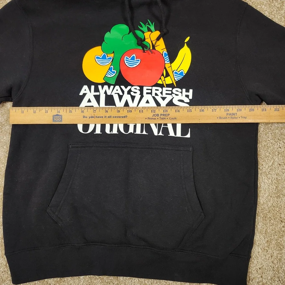 Adidas Always Fresh Always Original Black Hoodie Men's Size Small‎ Fruit Graphic